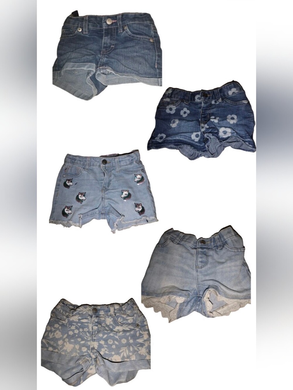 BUNDLE Levi's Kids Denim Shorts And Others Unicorn Embroidery
